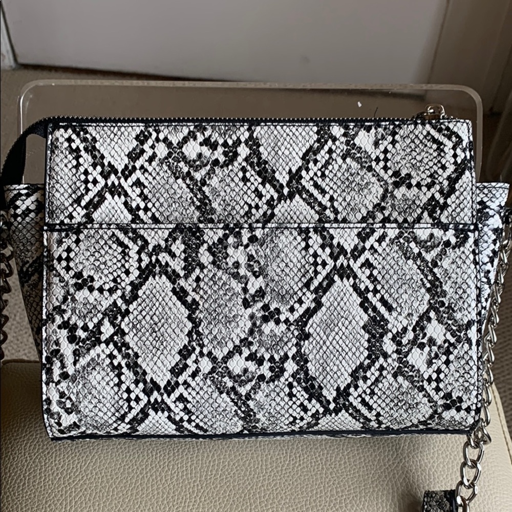Steve Madden | Black and White faux snake-skin Crossbody Bag